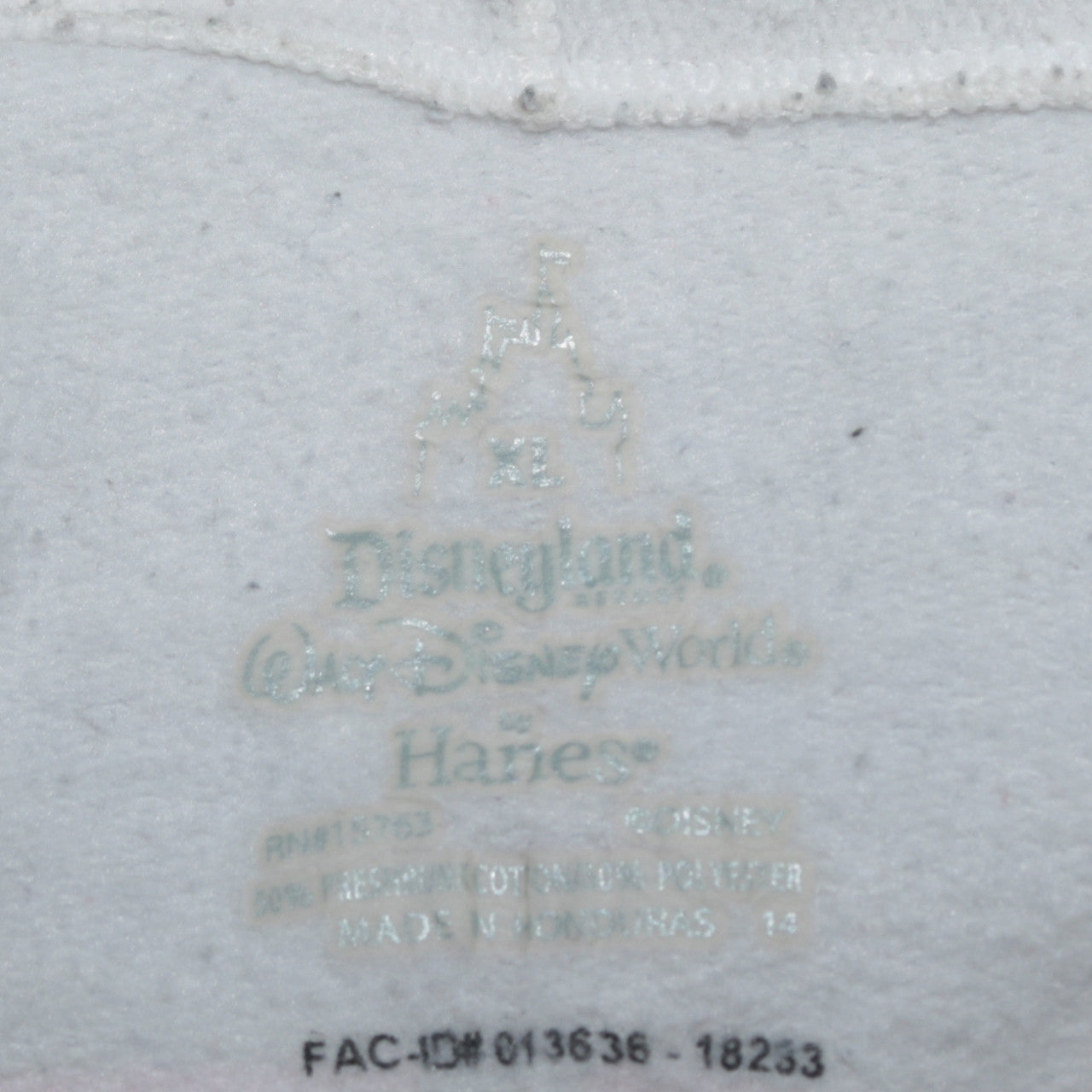 Hanes Disneyland Women White Full Zip Hoodie Minnie Mouse XL