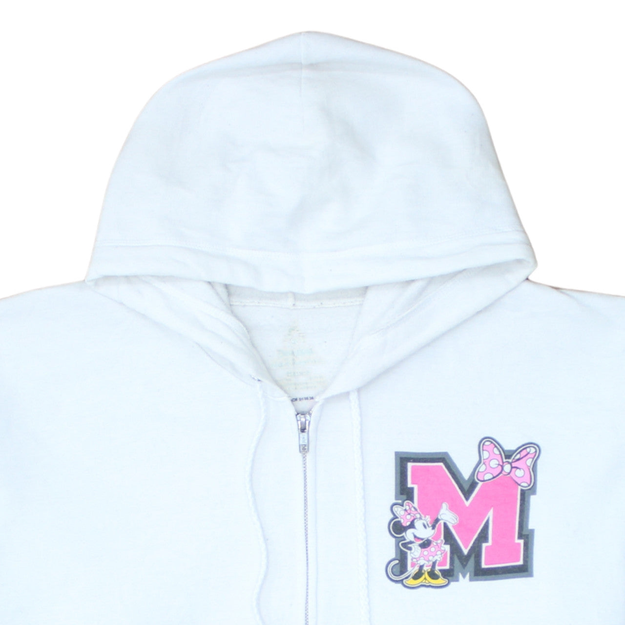 Hanes Disneyland Women White Full Zip Hoodie Minnie Mouse XL