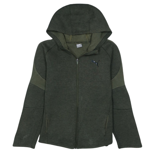 Puma Boys Green Full Zip Hoodie 14 Years Hooded Sweatshirt