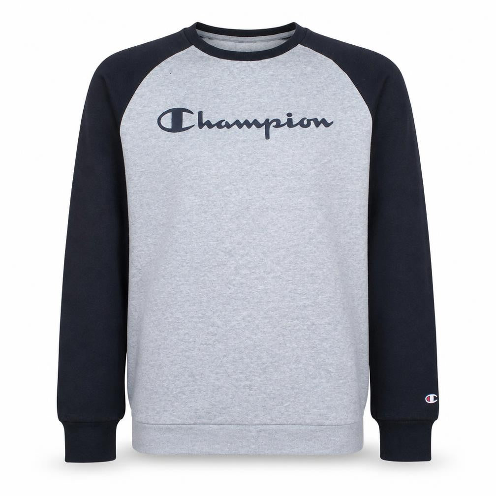 Front view of Champion boys’ grey & black pullover sweatshirt 13-14 years regular fit