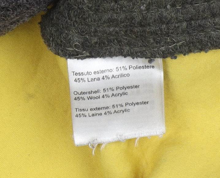 Ganesh Men's Green Wool Blend Hooded Button Coat 2XL