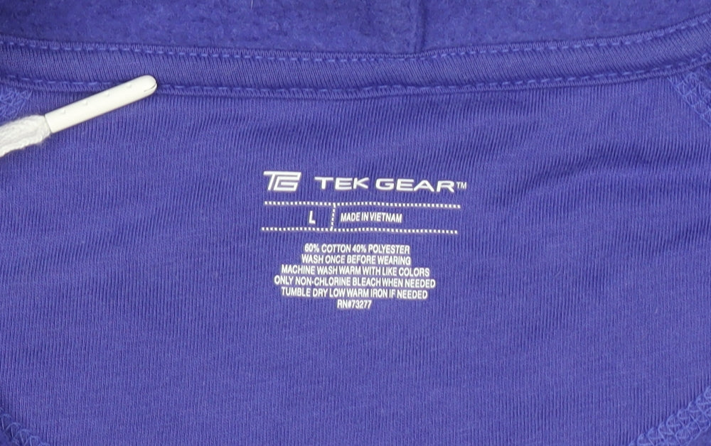 Tek Gear Men's Purple Full Zip Hoodie Size L Cotton Blend