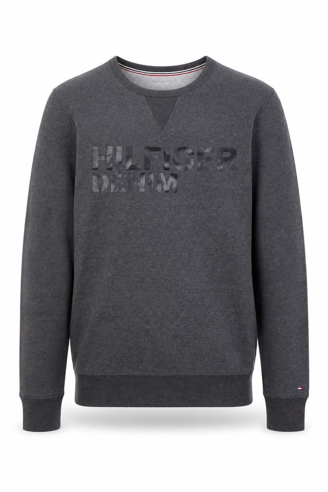 Tommy Hilfiger Denim Mens Grey Logo Crew Neck Sweatshirt Size M