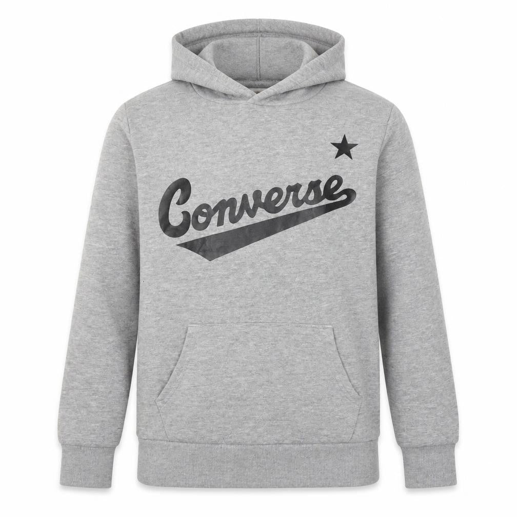 Converse Boys Grey Pullover Hoodie 12-13 Years Cotton Blend Fleece