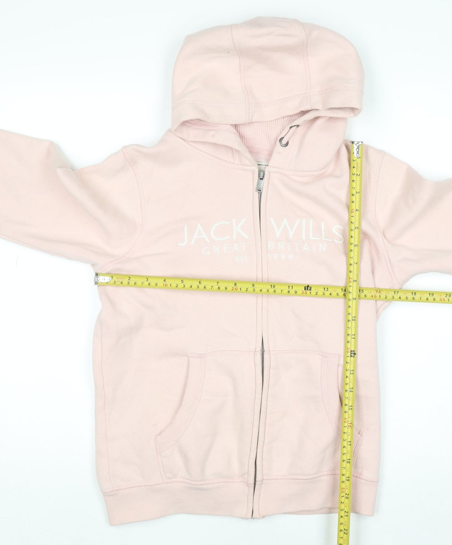 Jack Wills Girls Pink Full Zip Logo Hoodie 11-12 Years