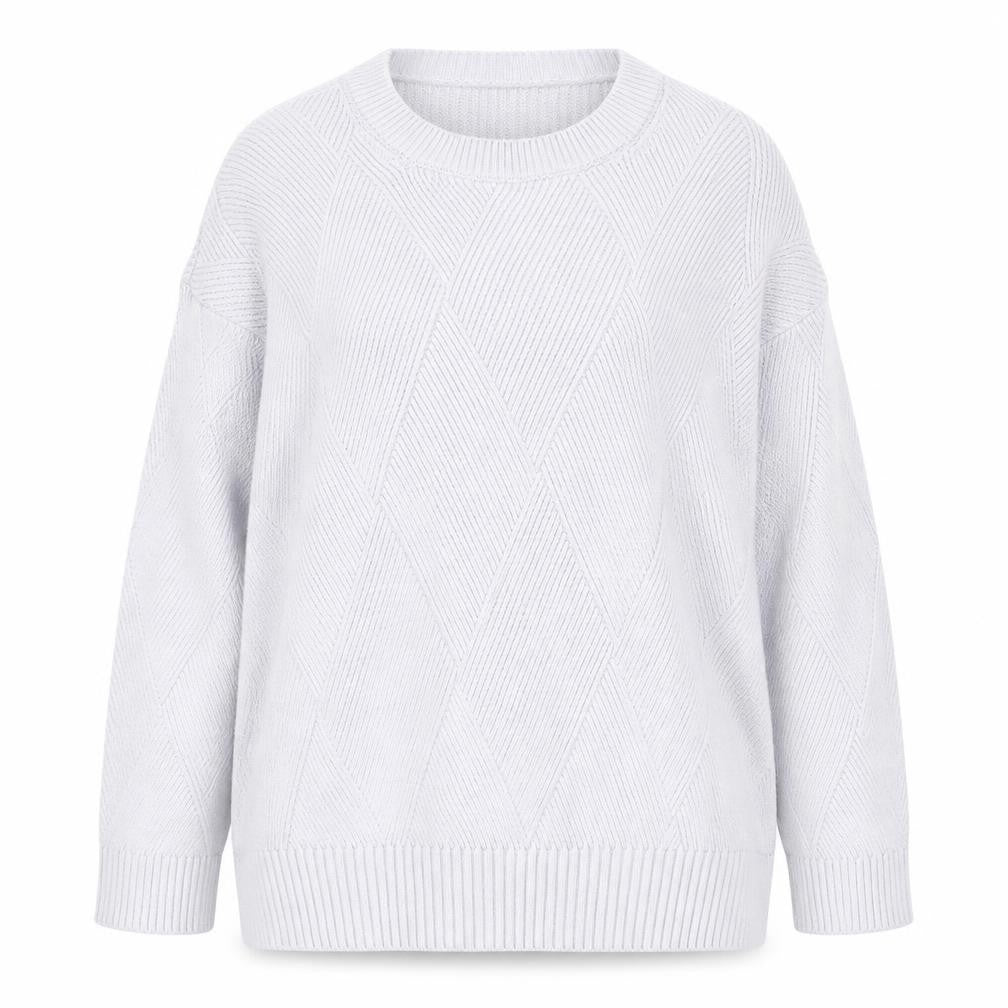 Marks and Spencer Women’s Pale Lilac Diamond Knit Cotton Jumper XL