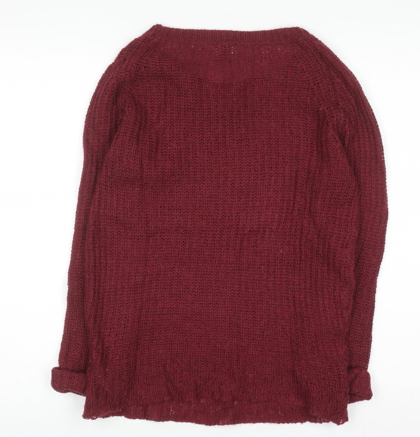 ASOS Women Red Chunky Knit Long Sleeve Pullover Jumper Size 10
