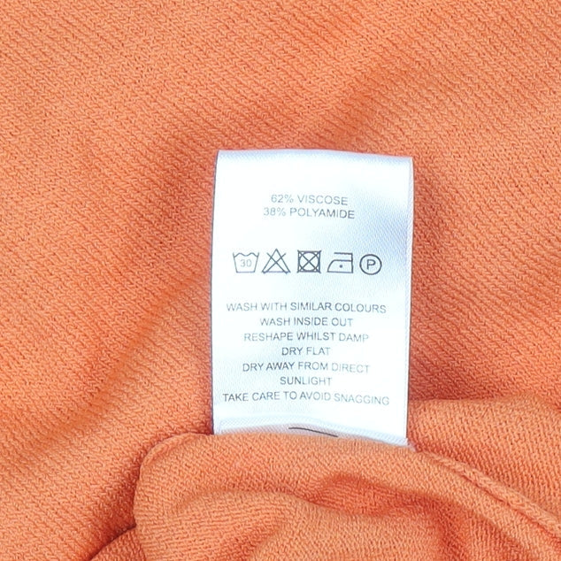 Oliver Bonas Women's Orange Size 12 Ruffle Crew Neck Long Sleeve Jumper