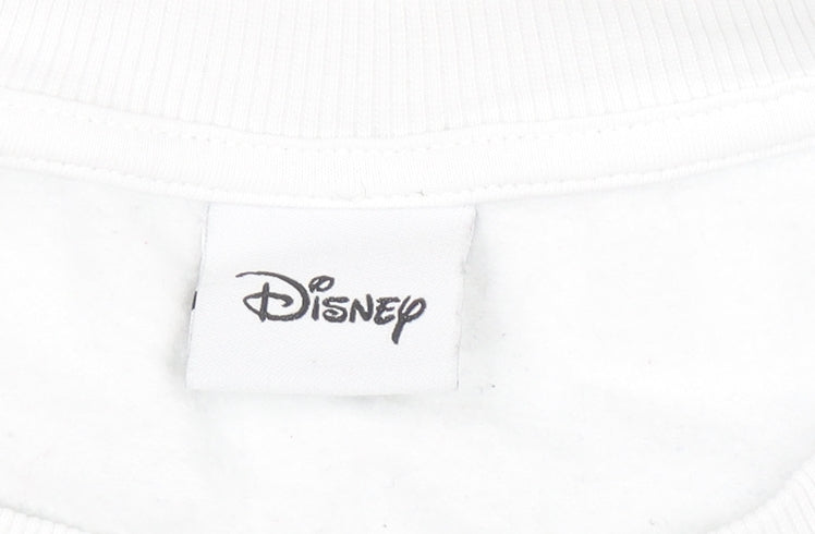 Disney Women’s White Mickey Mouse Winter Sweatshirt Size L