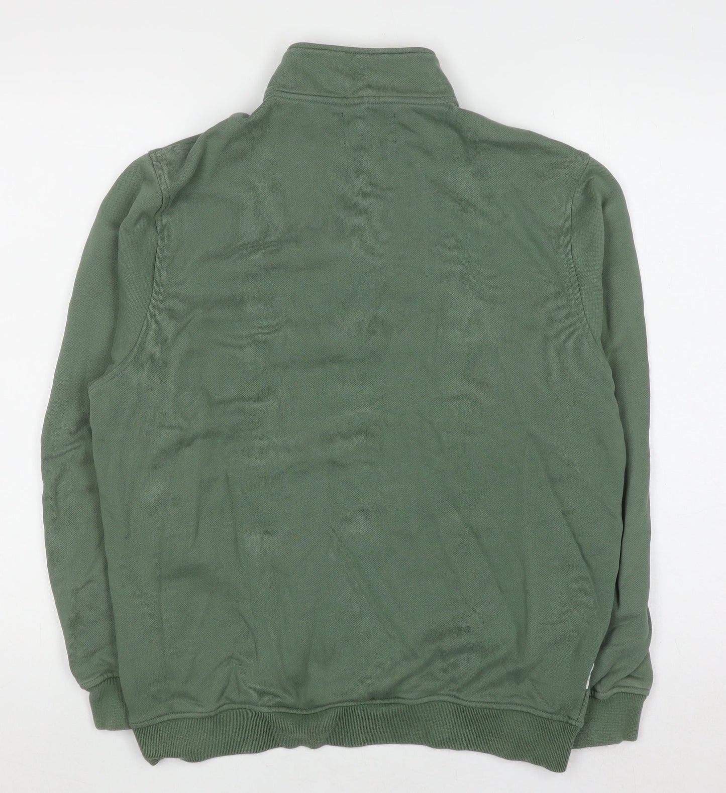 Parlez Men's Green 1/4 Zip Sweatshirt M High Neck Nautical Logo