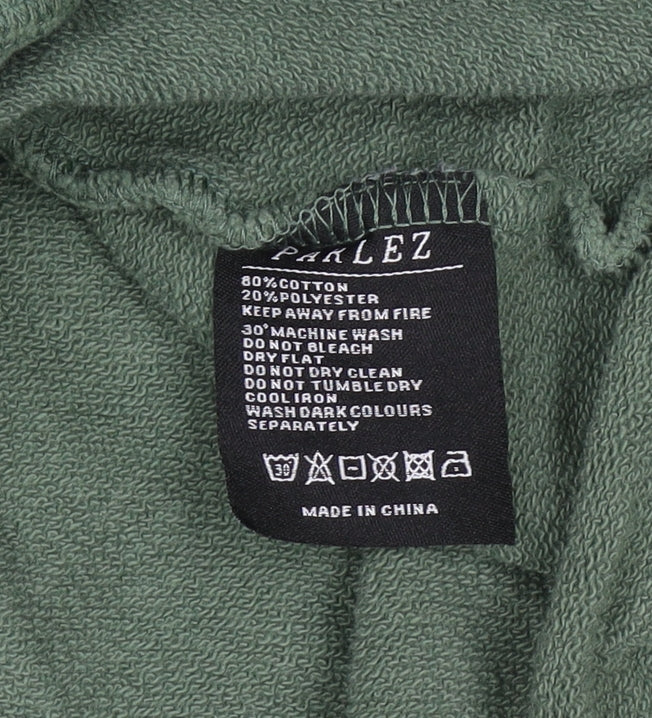 Parlez Men's Green 1/4 Zip Sweatshirt M High Neck Nautical Logo