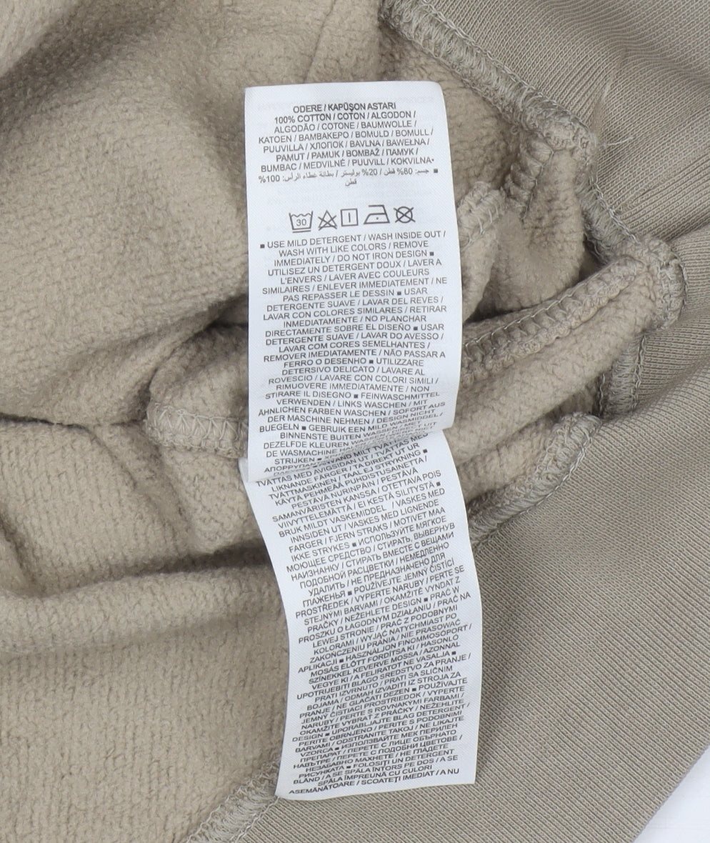 Nike Men's Beige Pullover Hoodie Small Graphic Fleece Sweatshirt