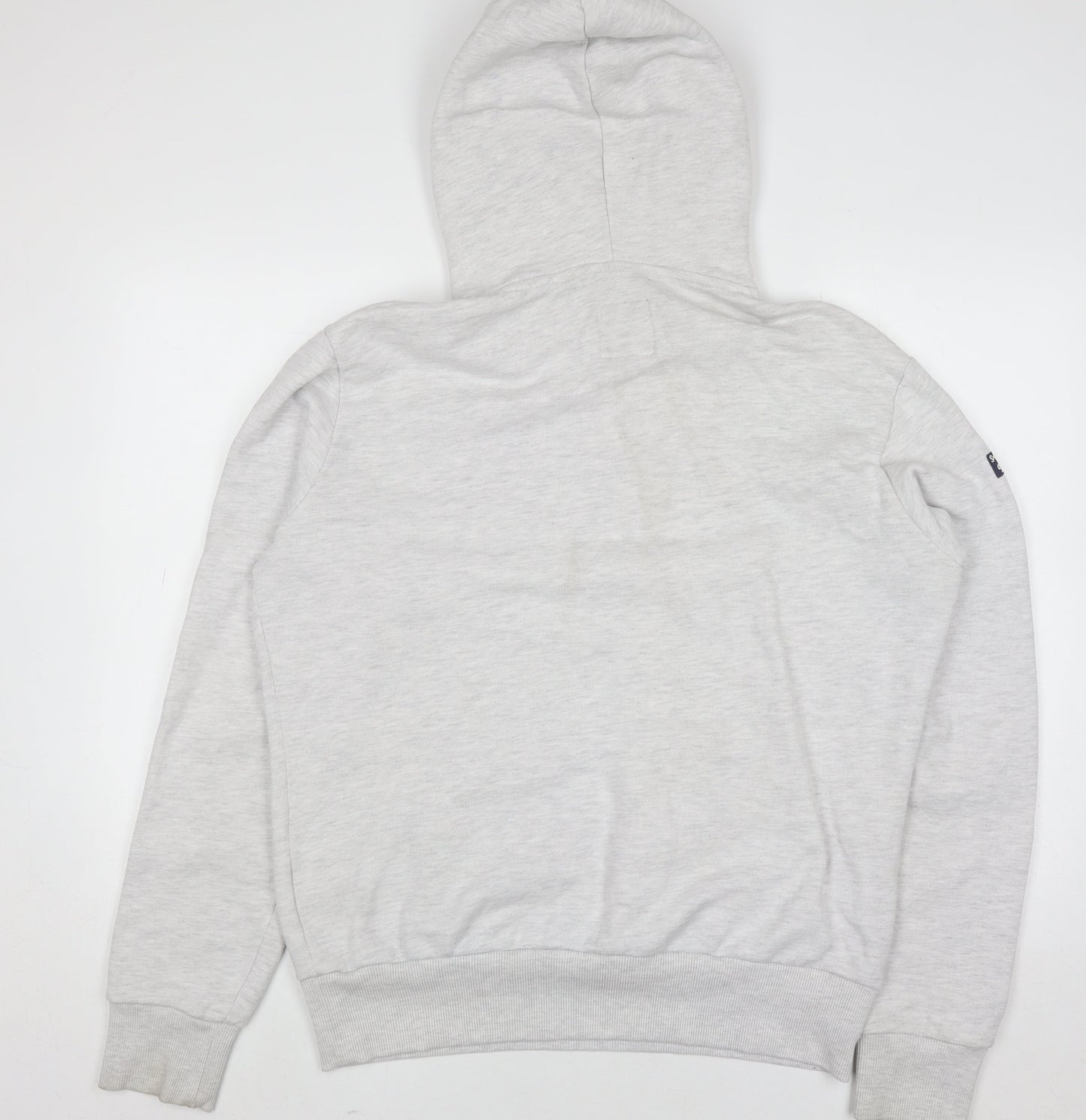 Superdry Men's Grey Pullover Hoodie Medium Graphic Print Fleece