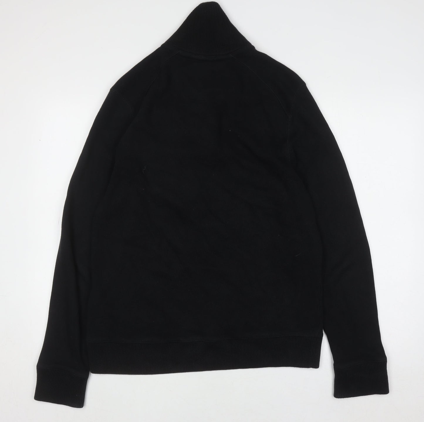 Ted Baker Men Black Cotton Henley Jumper Size L Classic Knit