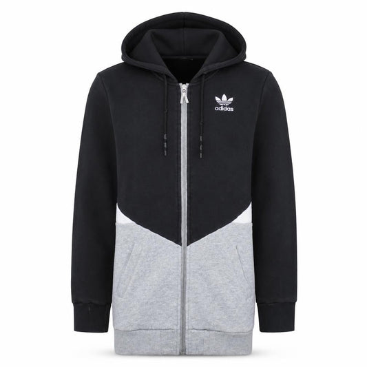 Adidas Unisex Black Grey Full Zip Hoodie Size M Sports Fleece