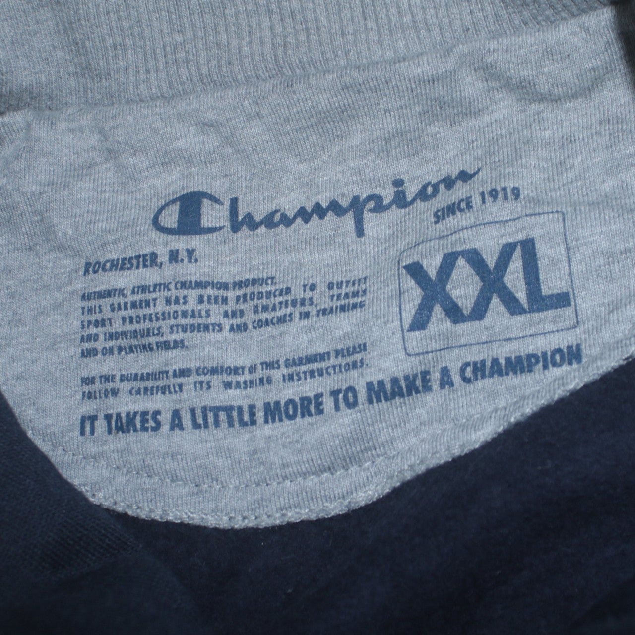 Champion Mens Blue 2XL Full Zip Fleece Sweatshirt Jacket
