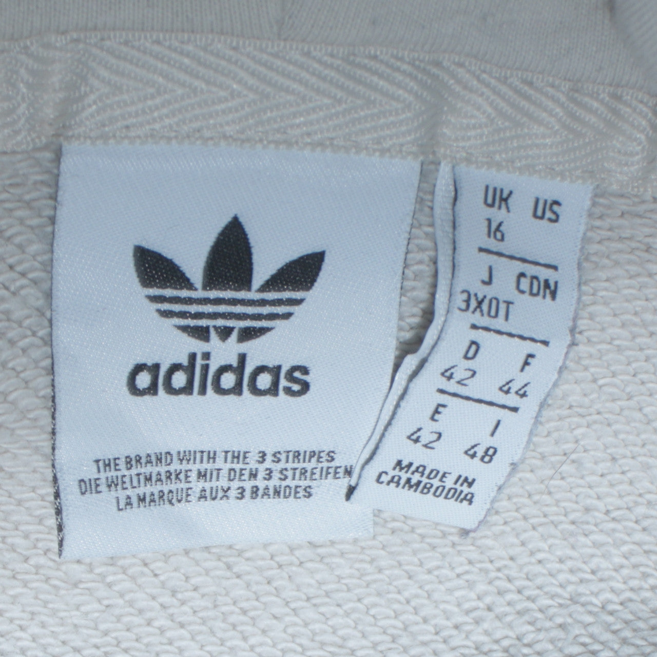 Adidas Women’s White Multicoloured Pullover Hoodie Size 16