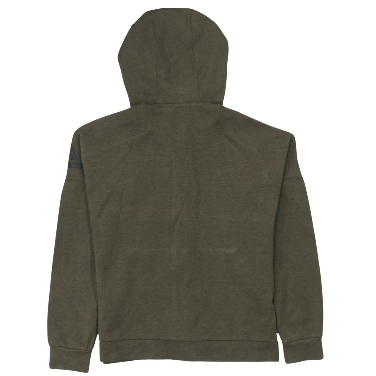 Adidas Boys Green Full Zip Hoodie 11-12 Years Cotton Blend Casual