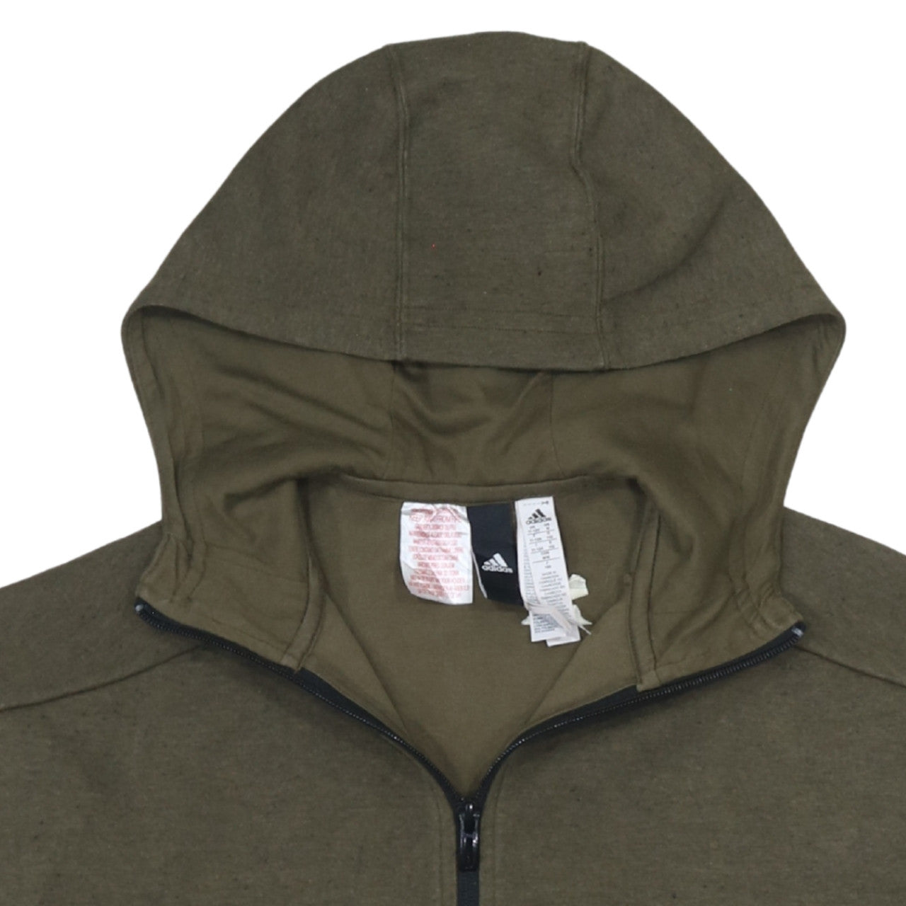 Adidas Boys Green Full Zip Hoodie 11-12 Years Cotton Blend Casual