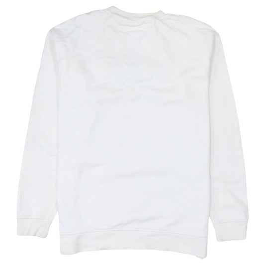 Tommy Jeans Men's White Embroidered Logo Pullover Sweatshirt M