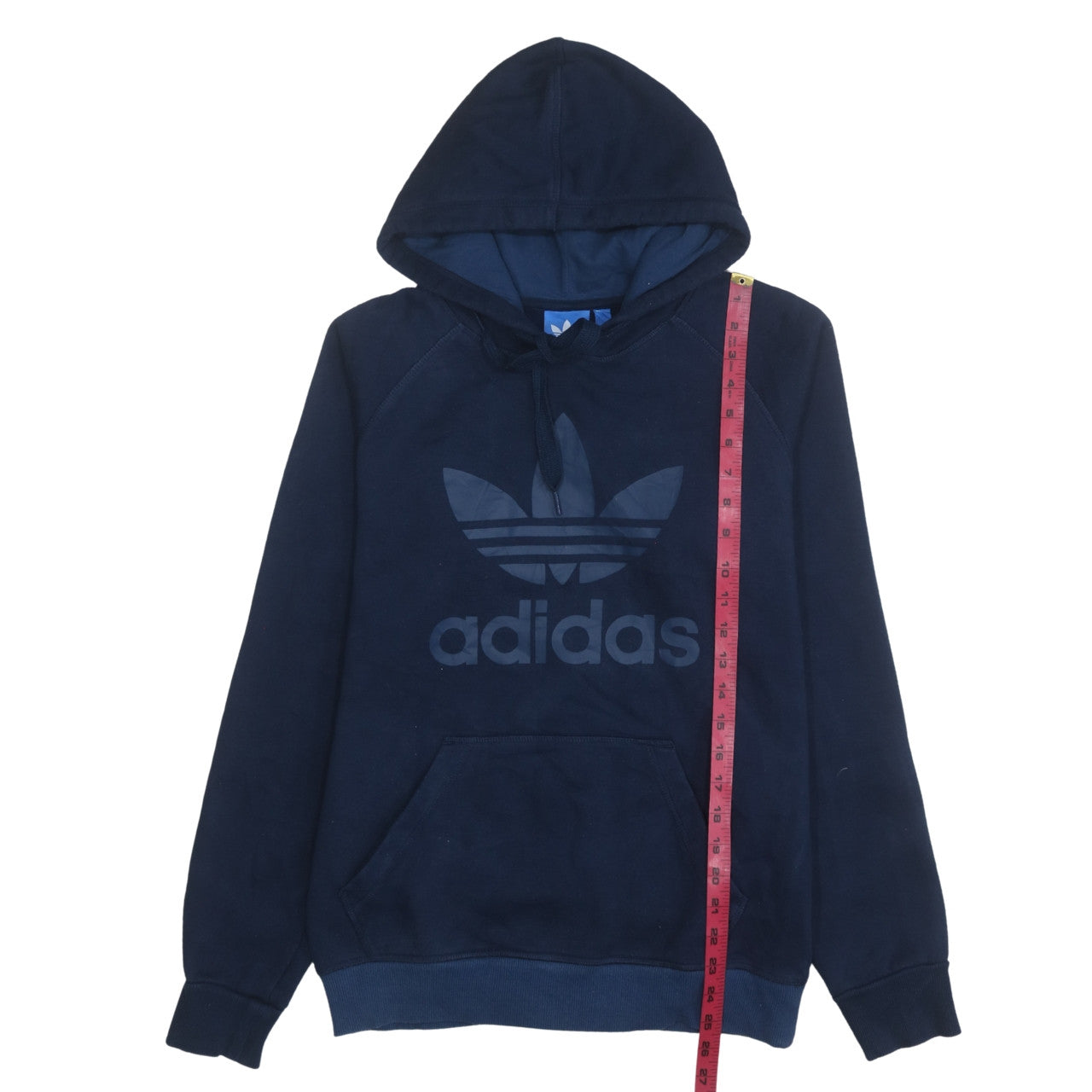 Adidas Men's Blue Pullover Hoodie Small Logo Graphic Fleece Sweatshirt