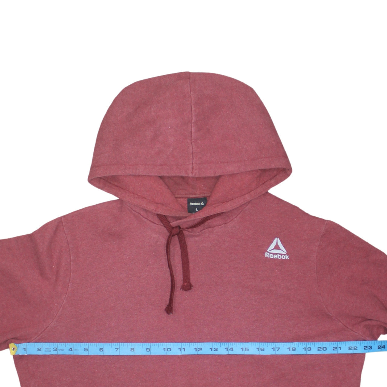 Reebok Men’s Red Pullover Hoodie Size L Sportswear Cotton Blend