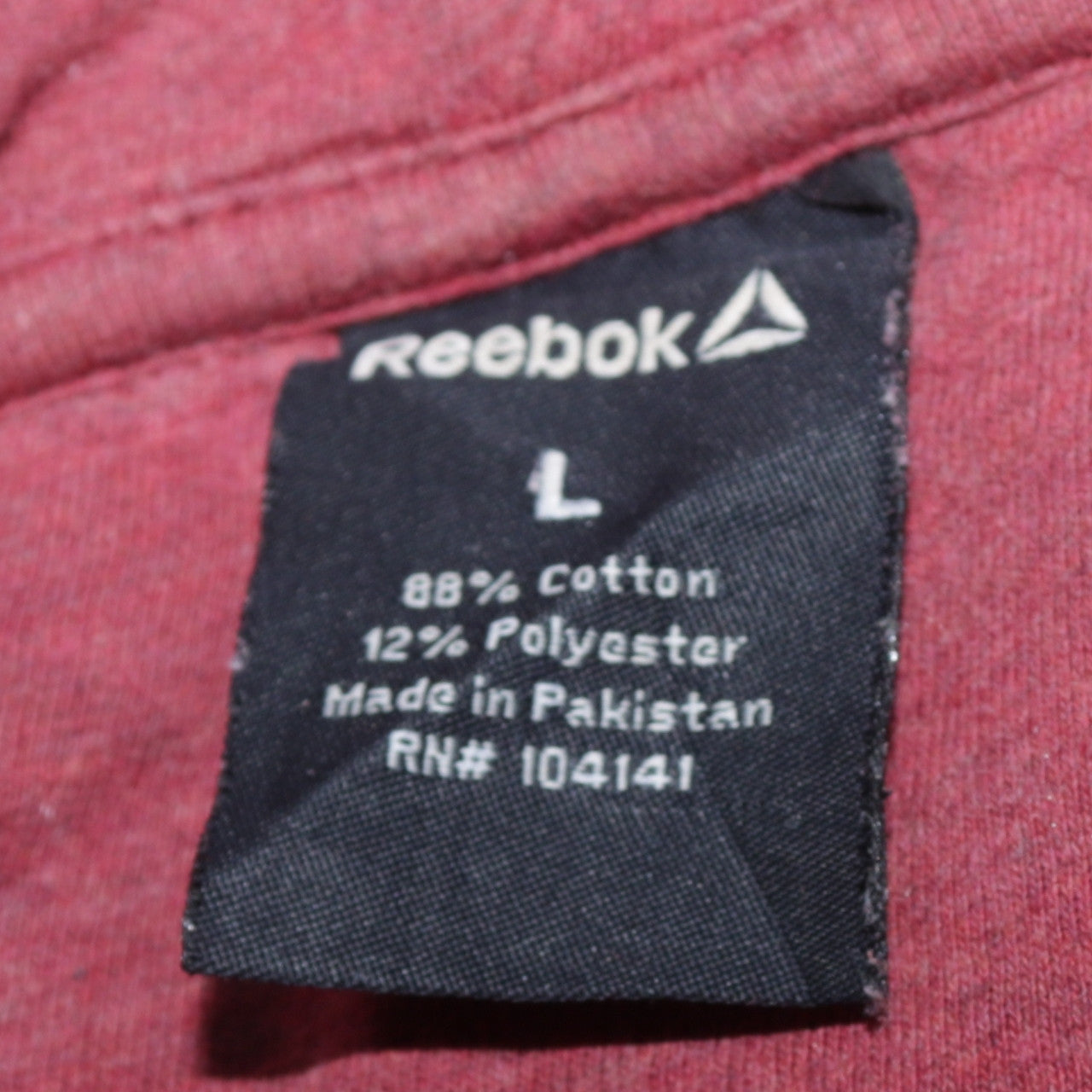 Reebok Men’s Red Pullover Hoodie Size L Sportswear Cotton Blend