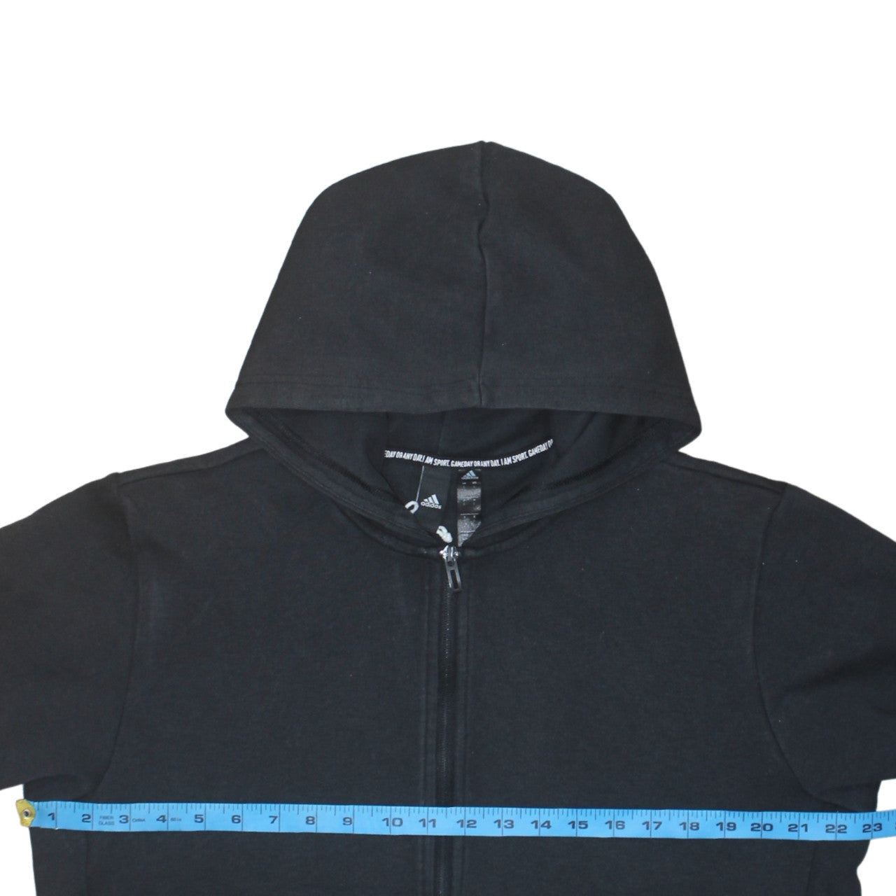 Adidas Men's Black Full Zip Hoodie L Sportswear Cotton Fleece