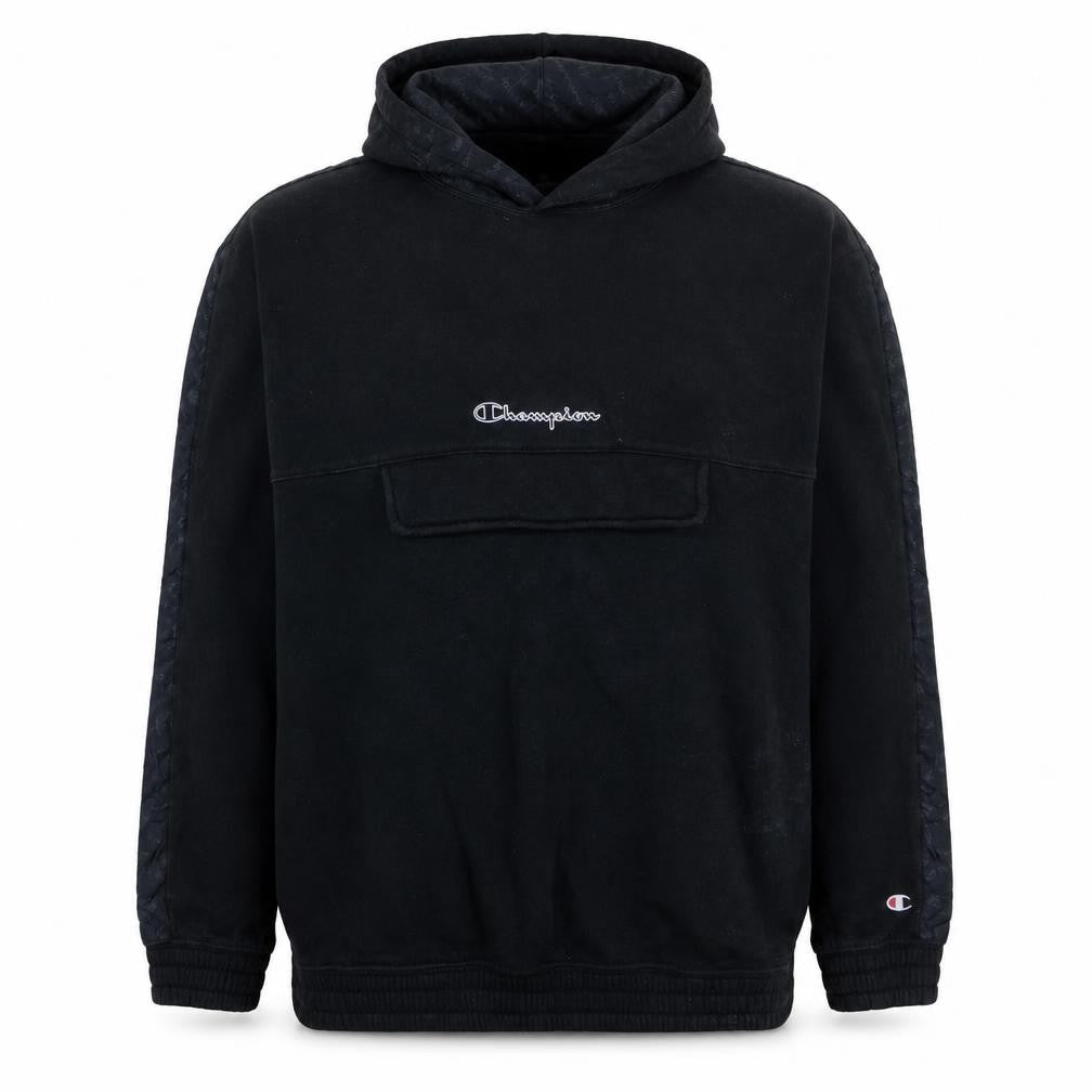 Champion Men's Black XL Pullover Hoodie with Logo Embroidery