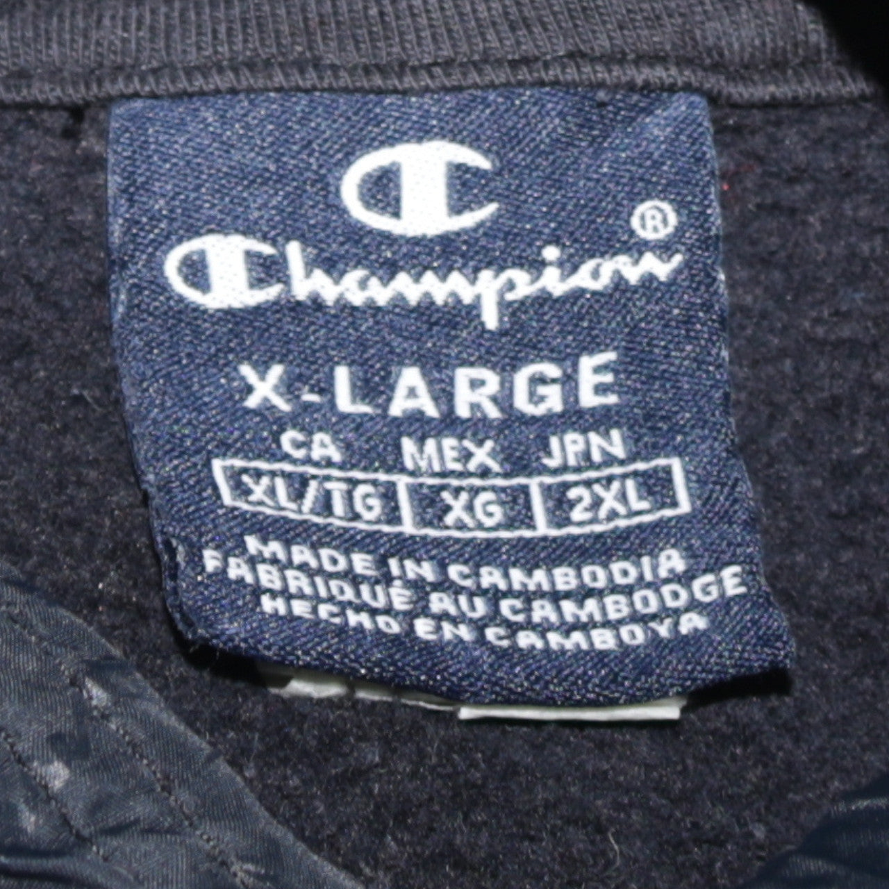 Champion Men's Black XL Pullover Hoodie with Logo Embroidery