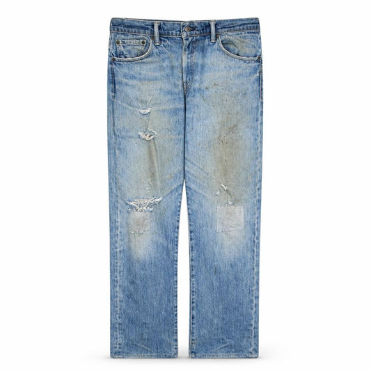 Levi's Men's Blue 501 Straight Leg Distressed Vintage Jeans 32W 34L