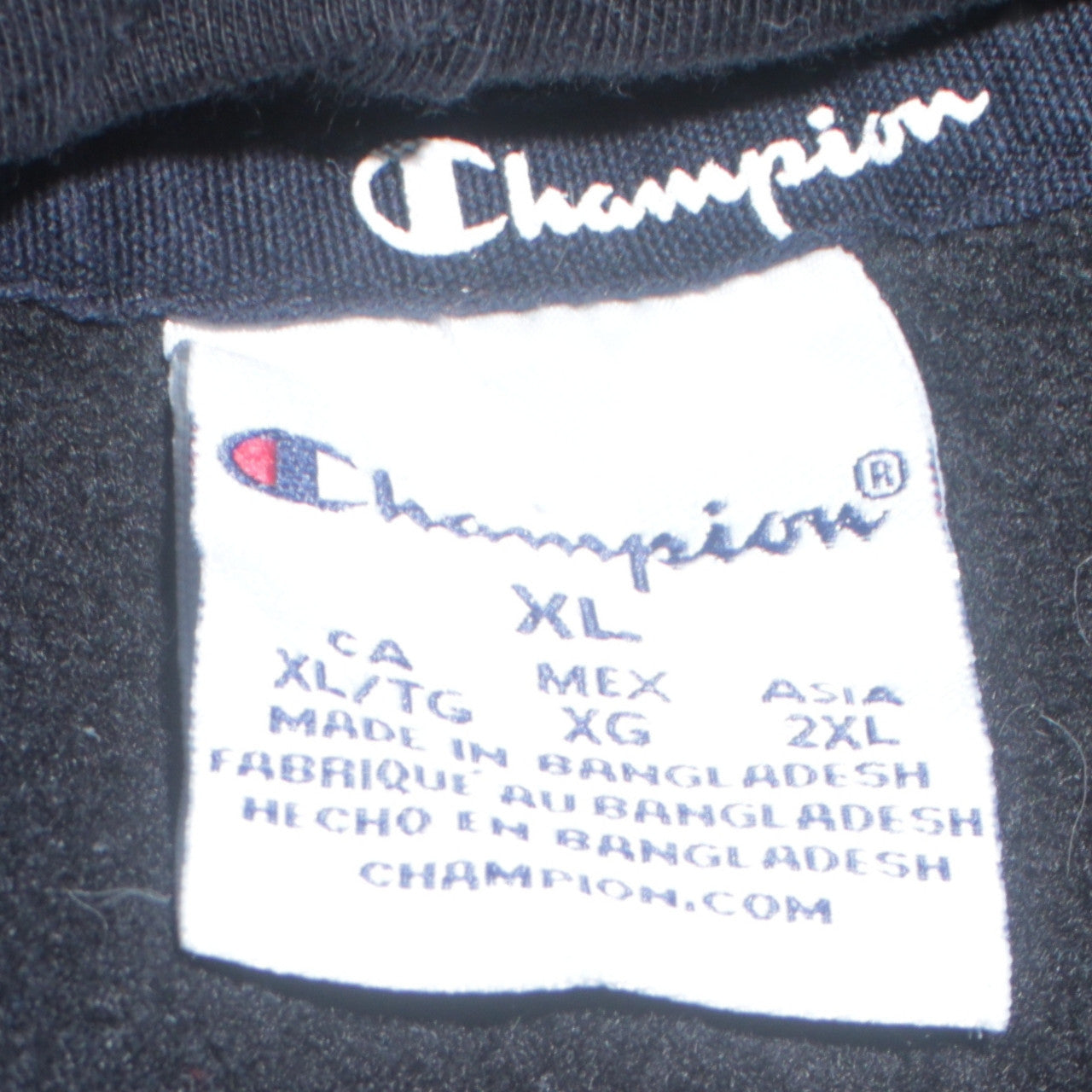 Champion Men's Black XL Pullover Hoodie with Logo Print