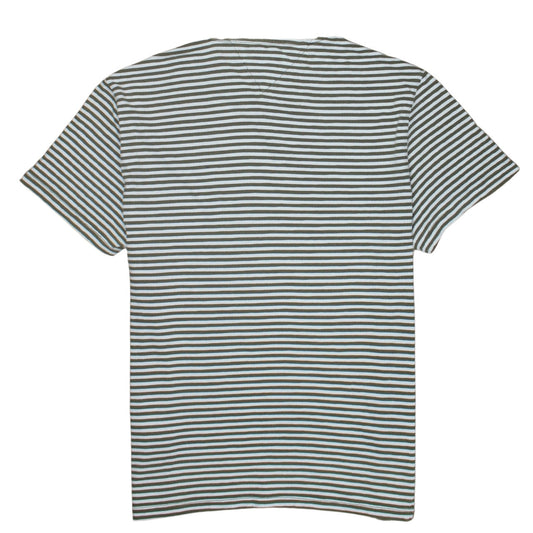 Tommy Jeans Men's Green White Striped Cotton T-Shirt XL