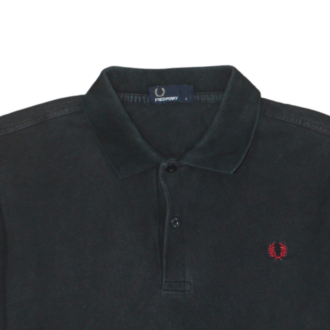 Fred Perry Men's Black Polo Shirt L Cotton Classic Style