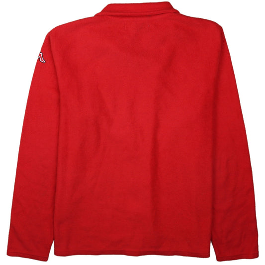 Kappa Womens Red Fleece Full Zip Sweatshirt XL Relaxed Fit