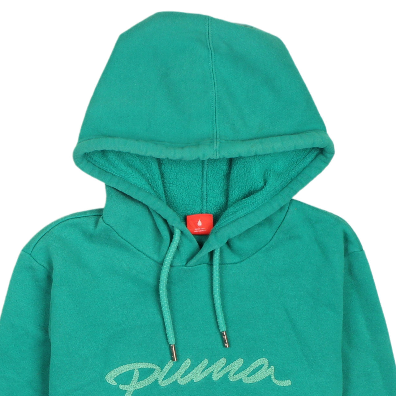 Puma Women's Green Pullover Hoodie Size 14 Lined Cotton Blend