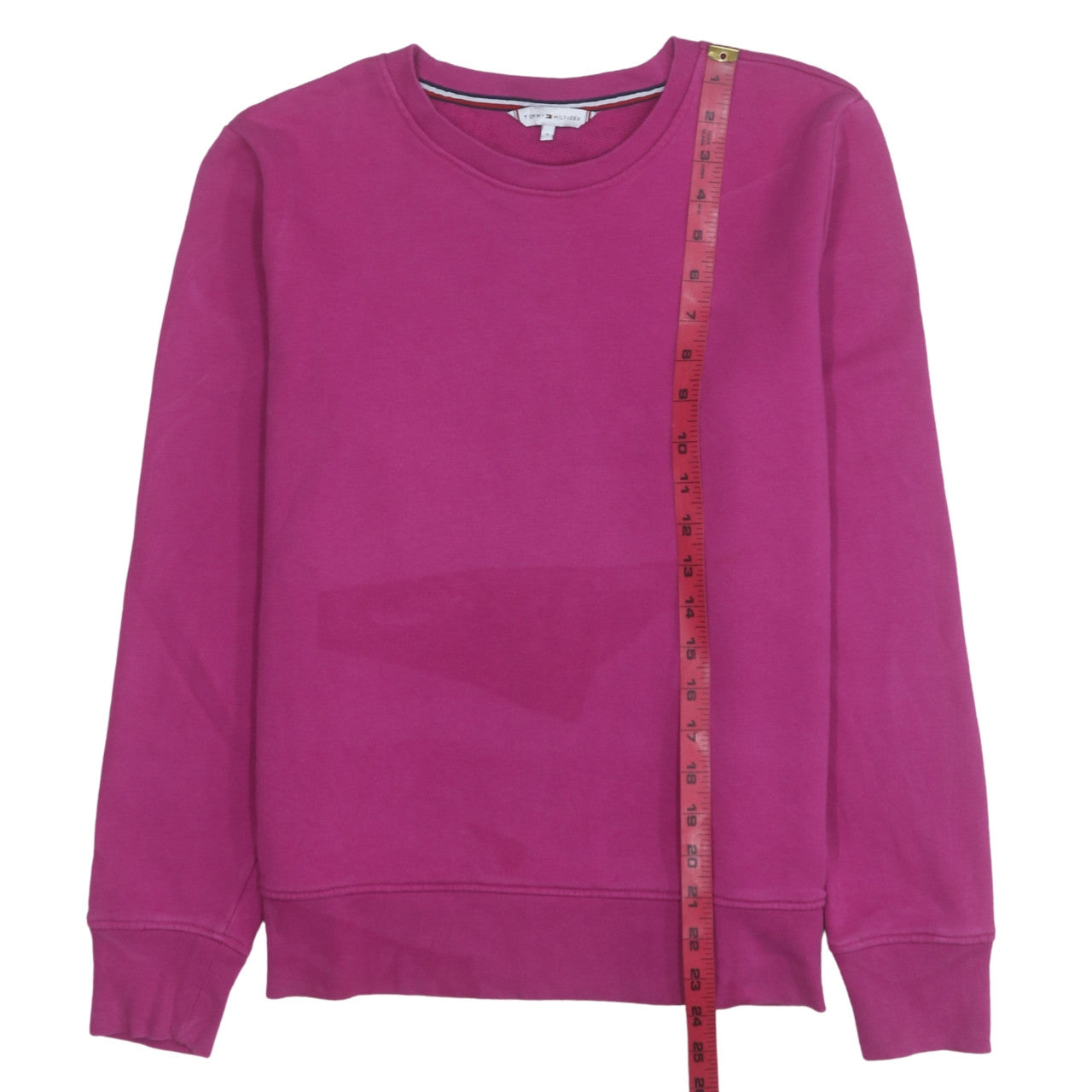 Tommy Hilfiger Women's Pink Crew Neck Sweatshirt Size S Cotton Logo