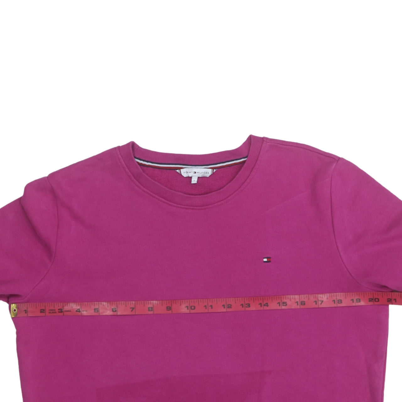 Tommy Hilfiger Women's Pink Crew Neck Sweatshirt Size S Cotton Logo
