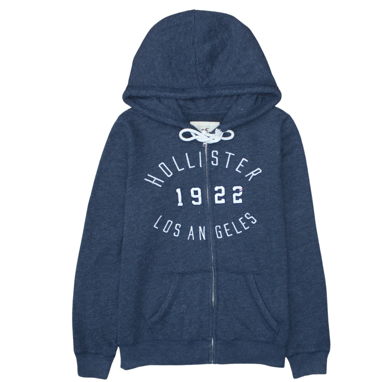Hollister Womens Navy Blue Full Zip Hoodie L Casual Cotton Blend