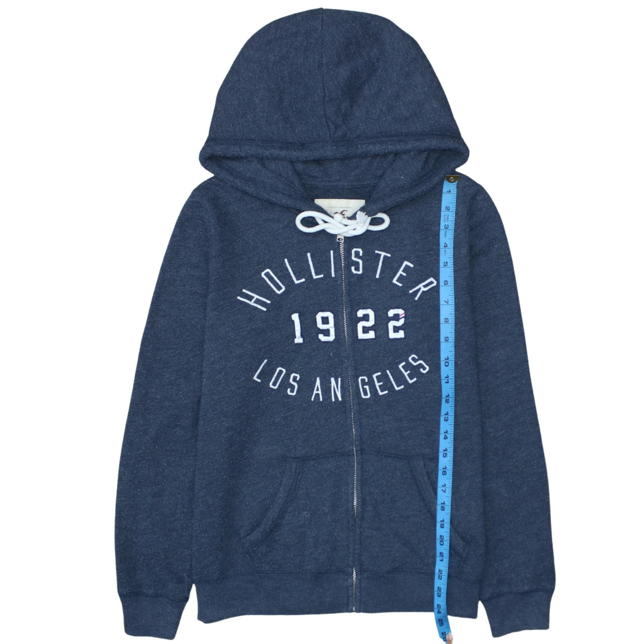 Hollister Womens Navy Blue Full Zip Hoodie L Casual Cotton Blend