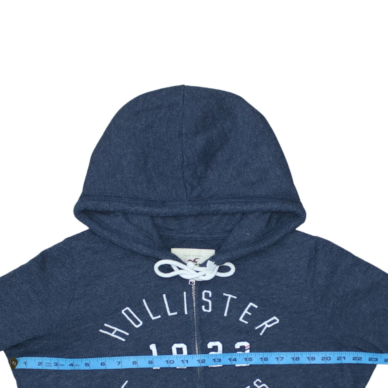 Hollister Womens Navy Blue Full Zip Hoodie L Casual Cotton Blend