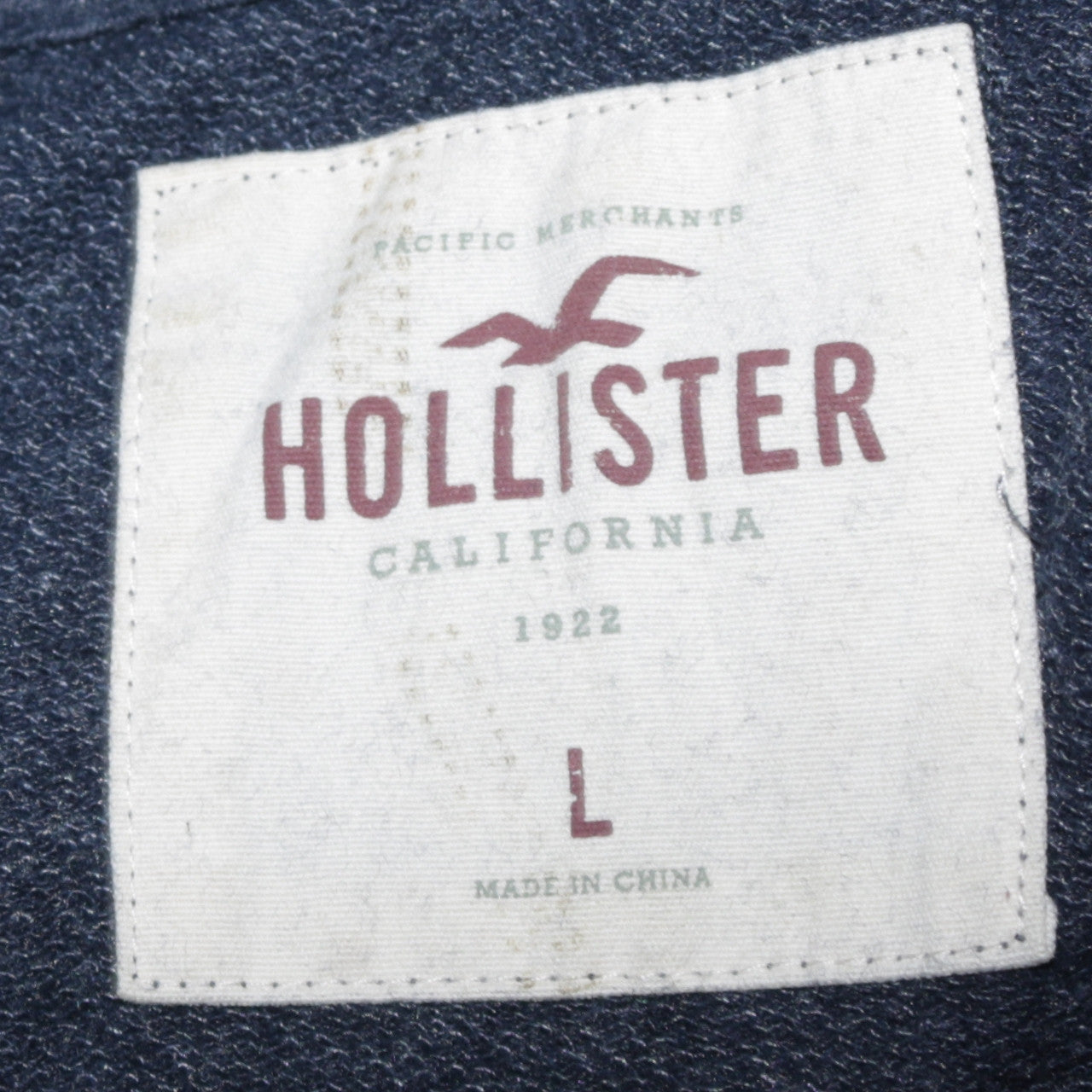 Hollister Womens Navy Blue Full Zip Hoodie L Casual Cotton Blend