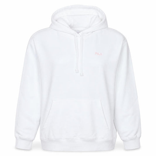 FILA Women White Hooded Pullover Sweatshirt XL 80s Style