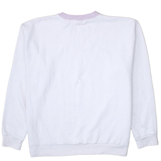 Levi's Womens White Purple Crew Neck Pullover Sweatshirt M