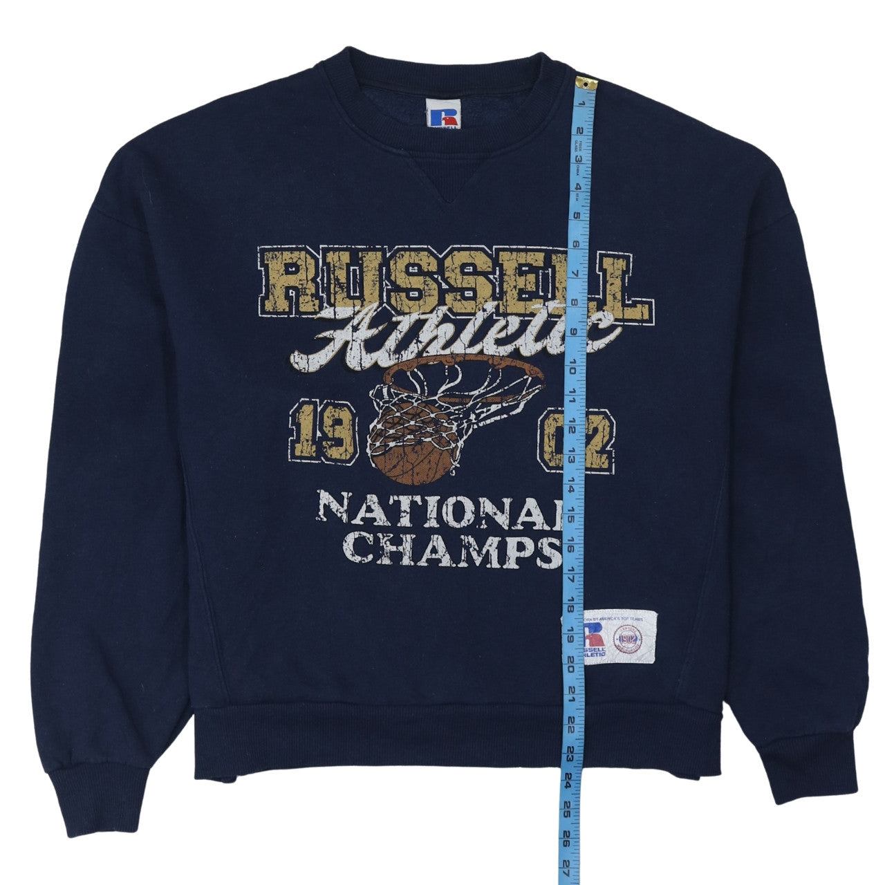 Russell Athletic Men's Blue XS Crew Neck Graphic Sweatshirt