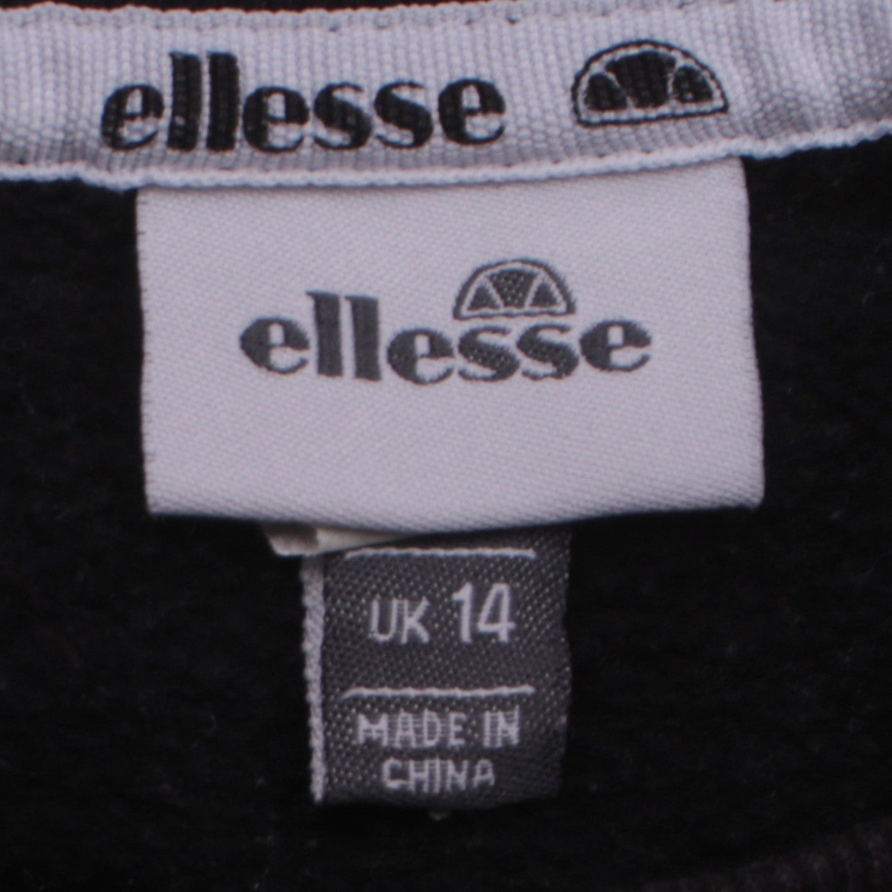 Ellesse Women Black Crew Neck Pullover Sweatshirt UK 14