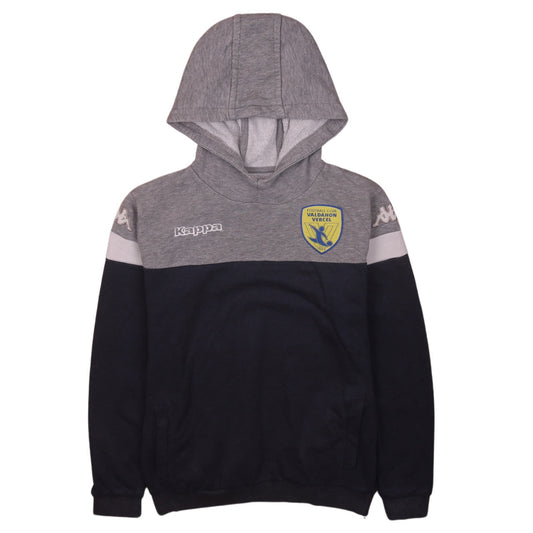 Kappa Boys Grey & Navy Pullover Hoodie 12 Years Football Club Design