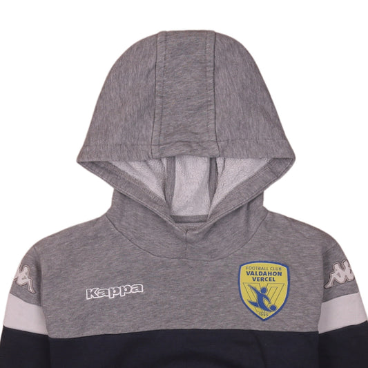 Kappa Boys Grey & Navy Pullover Hoodie 12 Years Football Club Design