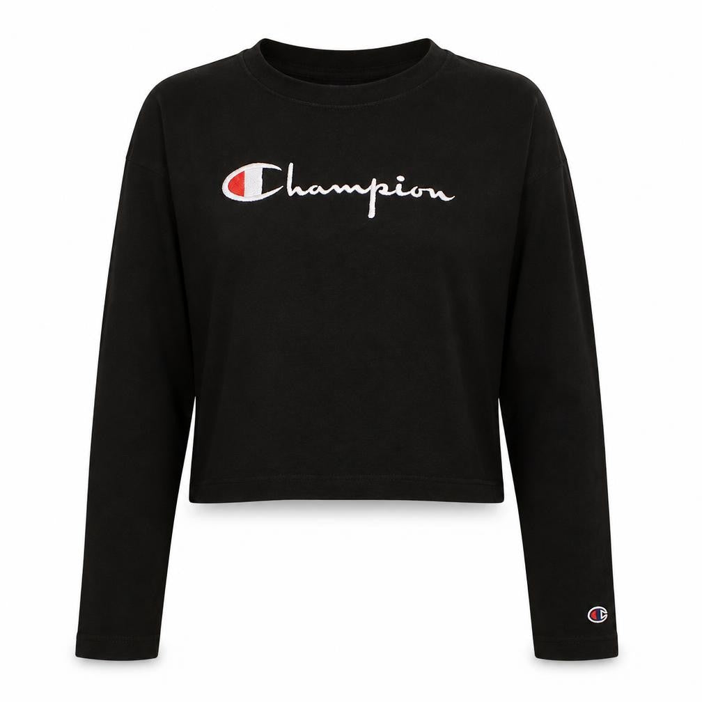 Champion Women's Black Medium Pullover Sweatshirt with Logo