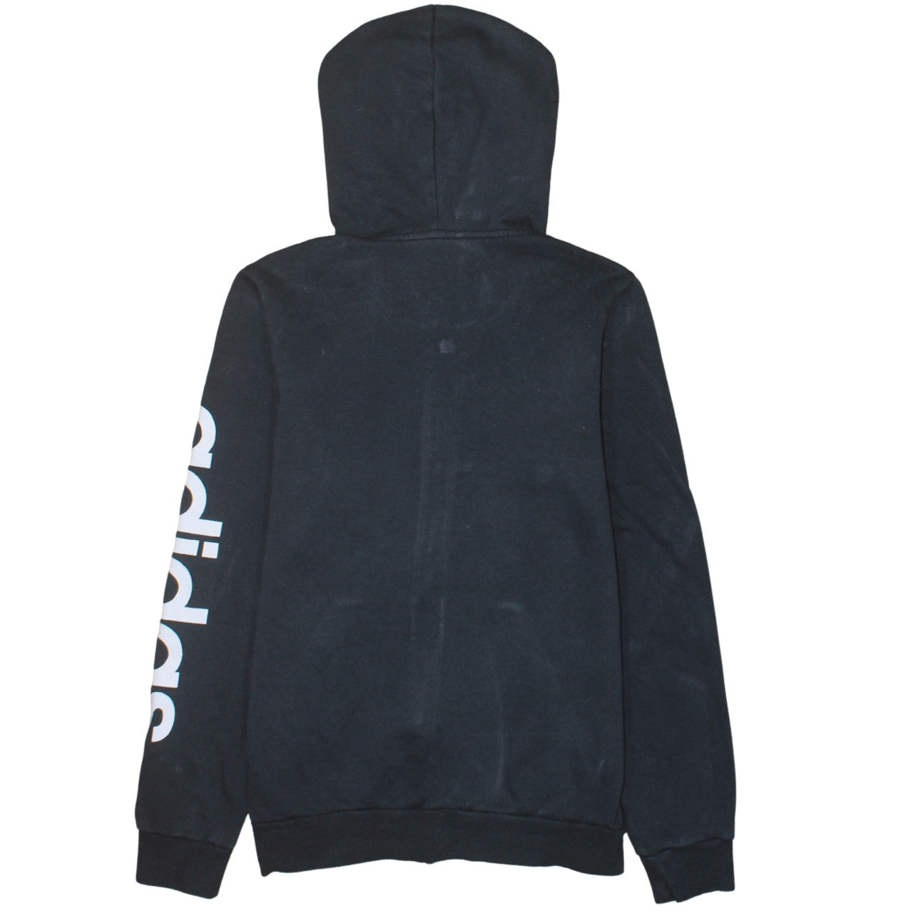 Adidas Boys Black Full Zip Hoodie 14-15 Years Hooded Sweatshirt